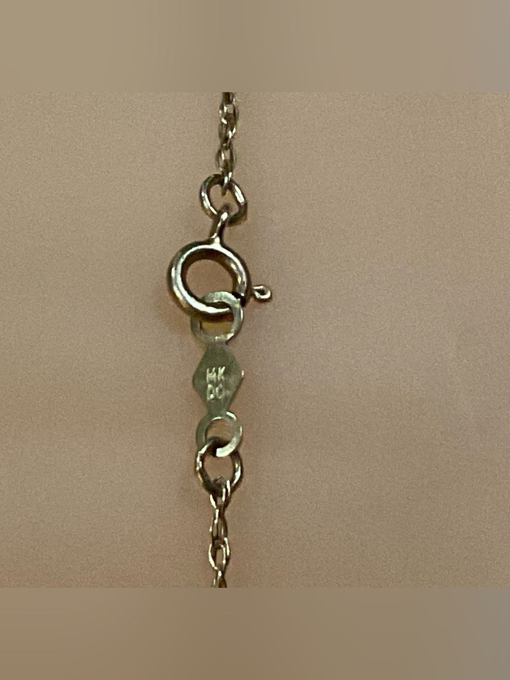 vintage thin dainty 14k. gold link station bracelet clear n round green. stones - Picture 5 of 5